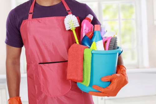 Cleaner preparing a Barnes family home for a thorough house cleaning visit