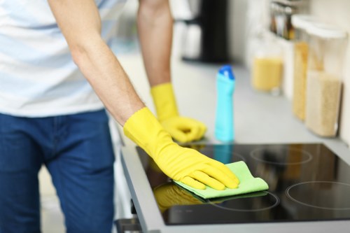 Deep carpet cleaning process in a Barnes living room