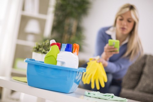 Local cleaning team completing post-construction clean in Barnes